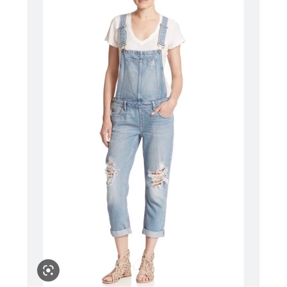 Paige Jeans - Sierra Serena Destructed Relaxed Overalls
